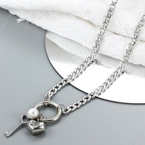 Stainless Steel UNO DE & 50 Necklace-CH220704-P15VRFX