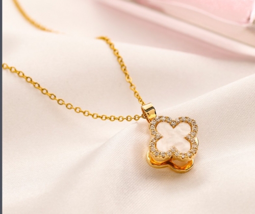 Stainless Steel Brand Necklace-YWA220712-P11.5DGD