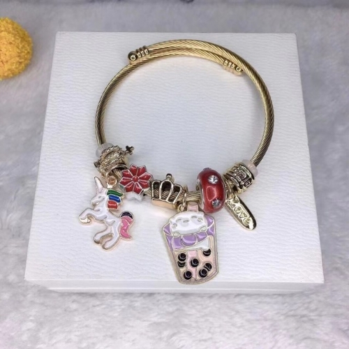 Stainless Steel Bracelet with alloy copper charms-DN220712-IMG_11-151