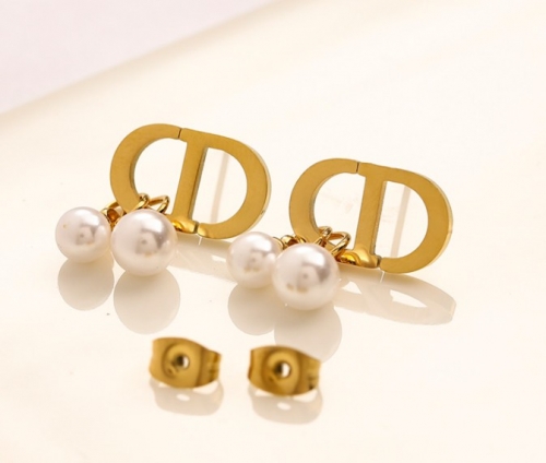 Stainless Steel Brand Earrings-YWA220712-P7.5DGS