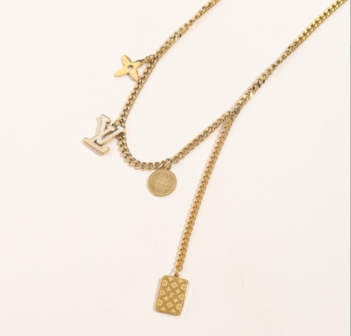 Stainless Steel Brand Necklace-YWA220712-P14.5HY