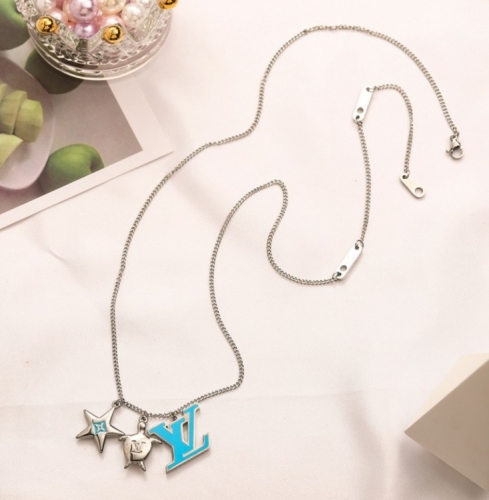 Stainless Steel Brand Necklace-YWA220712-P16DSG