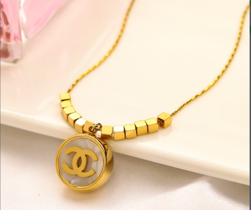 Stainless Steel Brand Necklace-YWA220712-P11DGS