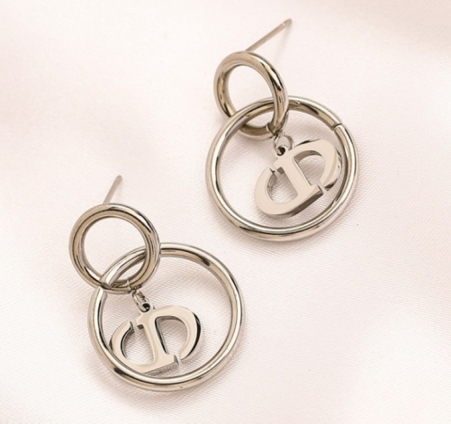 Stainless Steel Brand Earrings-YWA220712-P10.5DR