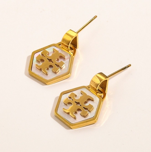 Stainless Steel Brand Earrings-YWA220712-P12DG