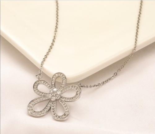 Stainless Steel Brand Necklace-YWA220712-P12DGS