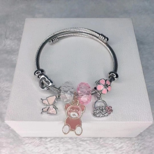 Stainless Steel Bracelet with alloy copper charms-DN220712-IMG_9-051