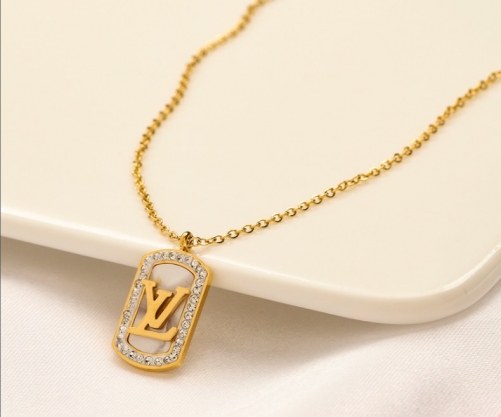 Stainless Steel Brand Necklace-YWA220712-P10DSF