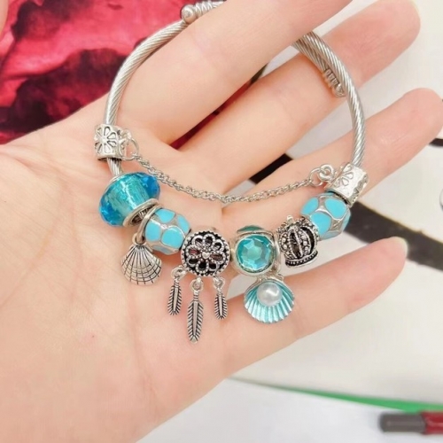 Stainless Steel Bracelet with alloy copper charms-DN220717-IMG_11-B07