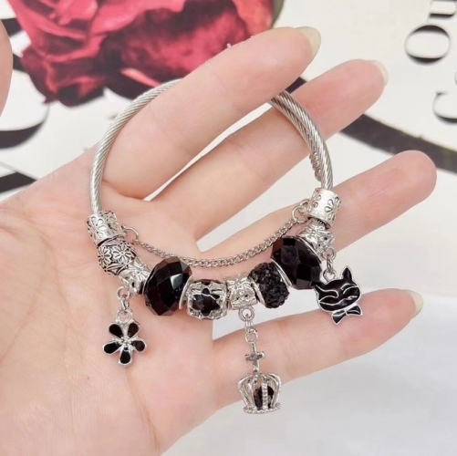 Stainless Steel Bracelet with alloy copper charms-DN220717-IMG_11-B09