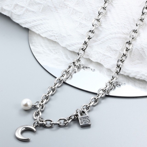 Stainless Steel UNO DE & 50 Necklace-CH220724-P14IYT