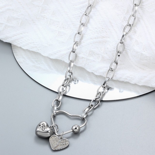 Stainless Steel UNO DE & 50 Necklace-CH220724-P15TYJ