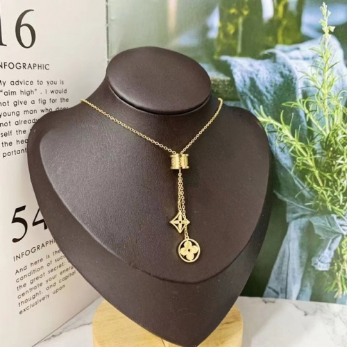 Stainless Steel Brand Necklace-HY220808-P13ZA