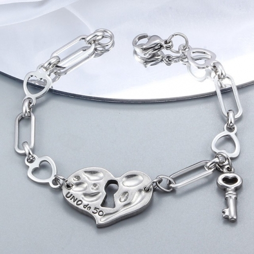 Stainless Steel UNO DE & 50 Bracelet-CH220814-P12EY9