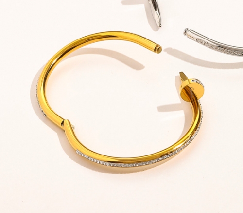 Stainless Steel Brand Bangle-YWA220526-P17SADSL