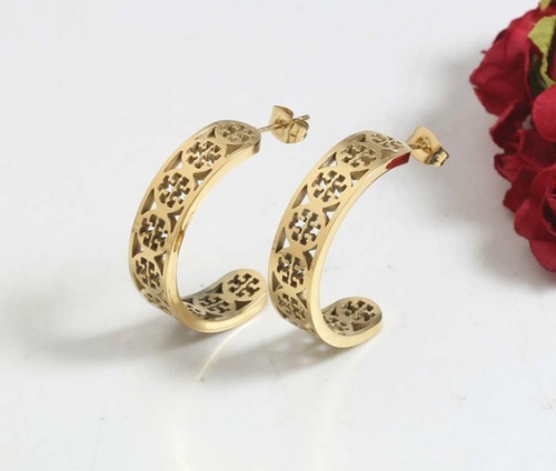 Stainless Steel Brand Earrings-SN220830-TAE0045-G