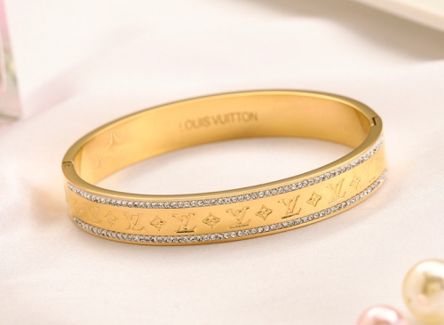 Stainless Steel Brand Bangle-YWA220526-P19JHF