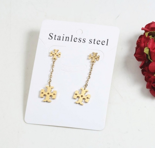 Stainless Steel Brand Earrings-SN220830-TAE0024-G