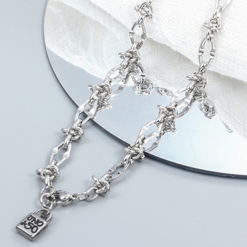 Stainless Steel uno de & 50 Necklace-CH220919-P14XE2