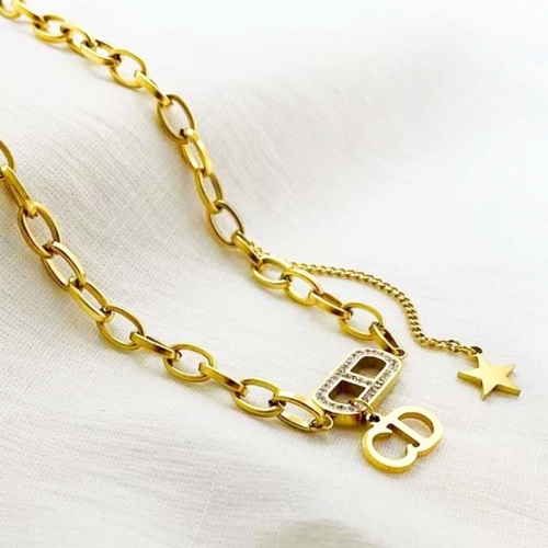 Stainless Steel Brand Necklace-RR220926-Rrx0638-16