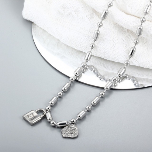 Stainless Steel Uno de * 50 Necklace-CH221014-P13X3W