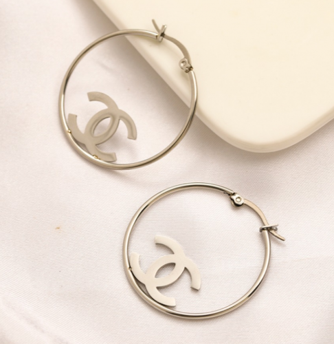 Stainless Steel Brand Earrings-YWA220712-P11DFF