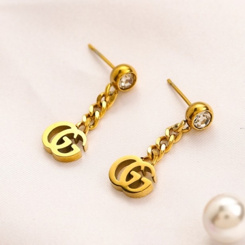 Stainless Steel Brand Earrings-YWA221107-P8.5NV