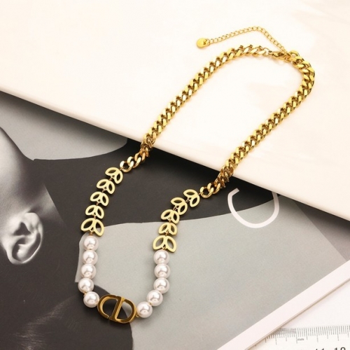 Stainless Steel Brand Necklace-YWA221107-P17MR