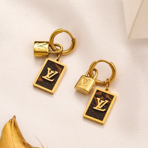 Stainless Steel Brand Earrings-YWA221107-P12UG