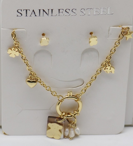 Stainless Steel TOU*S Jewelry Set-XW221107-P14FG