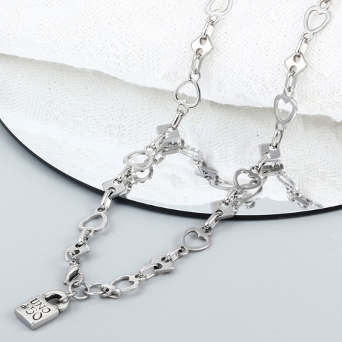 Stainless Steel uno de * 50 Necklace-CH221201-P14VFC