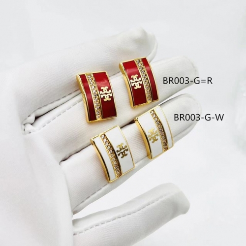 Stainless Steel Brand Earrings-ZN230205-BR003-G-W-14