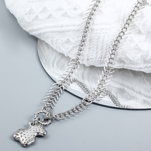 Stainless Steel TOU*S Necklace-CH230205-P14KUG