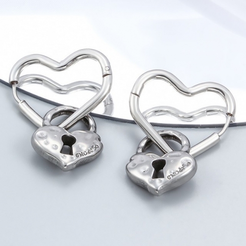 Stainless Steel uno de * 50 Earrings-CH230205-P8CD