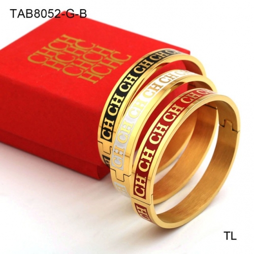 Stainless Steel Brand Bangle-SN230206-TAB8052-G-B-23.5