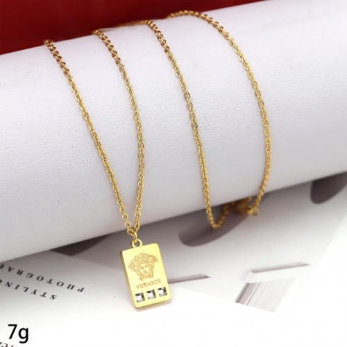 Stainless Steel Brand Necklace-HY230206-P12YZZ