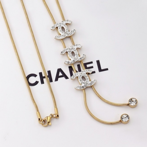 Stainless Steel Brand Necklace-HY230206-P12II