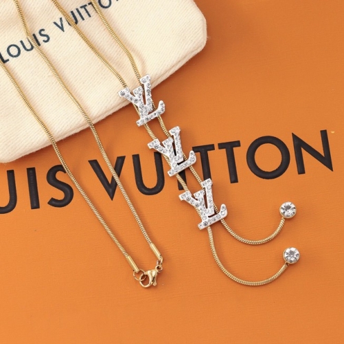 Stainless Steel Brand Necklace-HY230206-P12SS