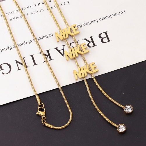 Stainless Steel Brand Necklace-HY230206-P12UU