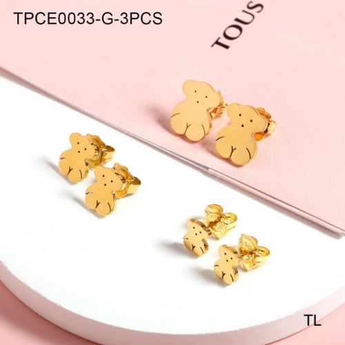 Stainless Steel TOU*S Earrings-SN230207-TPCE0033-G-3PCS