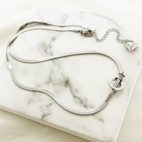 Stainless Steel Brand Necklace-RR230223-Rrx0734-17