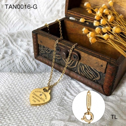 Stainless Steel Brand Necklace-SN230320-TAN0016-G-14.5