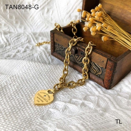 Stainless Steel Brand Necklace-SN230320-TAN8048-G-14