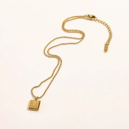 Stainless Steel Brand Necklace-YWA230322-P11XSS