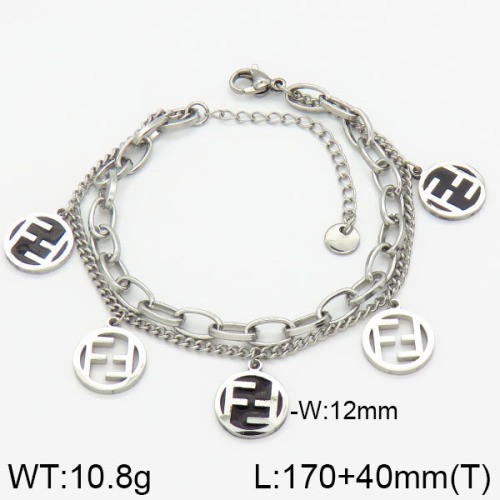 Stainless Steel Brand Bracelet-LILI230404-Br086