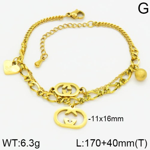 Stainless Steel Brand Bracelet-LILI230404-Br083