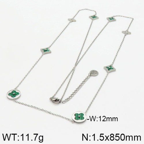 Stainless Steel Brand Necklace-LILI230404-NL179