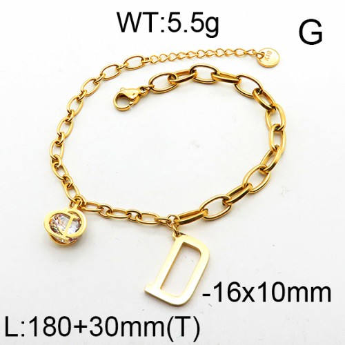 Stainless Steel Brand Bracelet-LILI230404-Br007