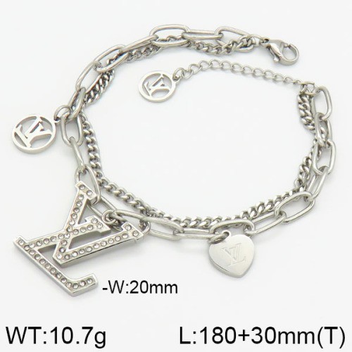 Stainless Steel Brand Bracelet-LILI230404-Br026