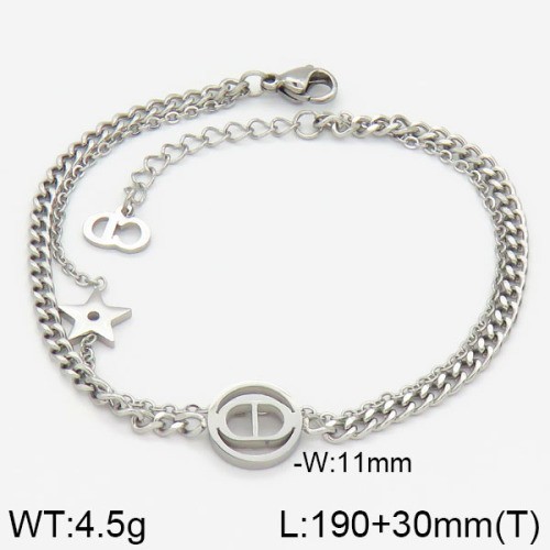 Stainless Steel Brand Bracelet-LILI230404-Br066